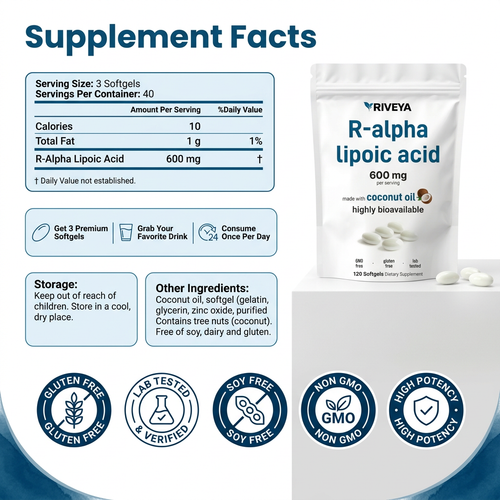 R-Alpha Lipoic Acid - 600mg Odorless Softgels